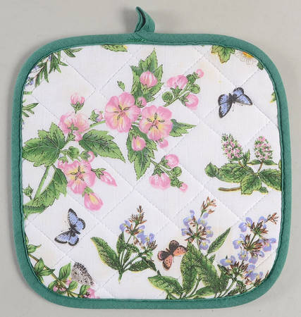 Worcester Herbs (Green Trim) Cloth Potholder