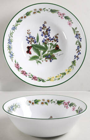 Worcester Herbs (Green Trim) 10" Large Salad Serving Bowl
