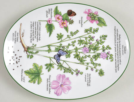 Worcester Herbs (Green Trim) 8" Oval Serving Platter