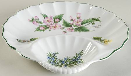 Worcester Herbs (Green Trim) 1 Piece Small Shell Crudite