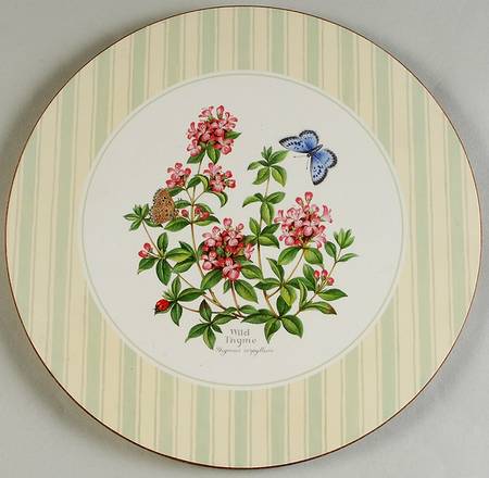 Worcester Herbs (Green Trim) Round Cork Back Trivet