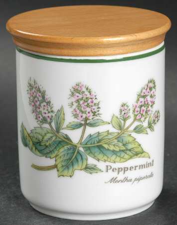 Worcester Herbs (Green Trim) Herb Jar & Lid