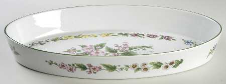 Worcester Herbs (Green Trim) 16" Oval Fish Dish