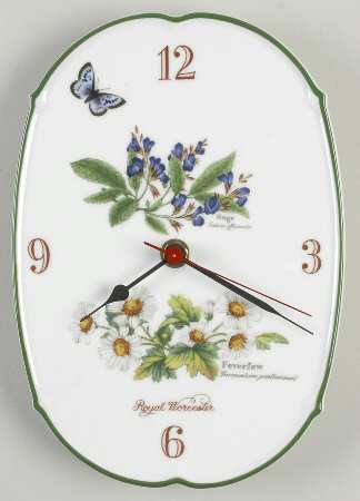 Worcester Herbs (Green Trim) Fluted Wall Hanging Clock