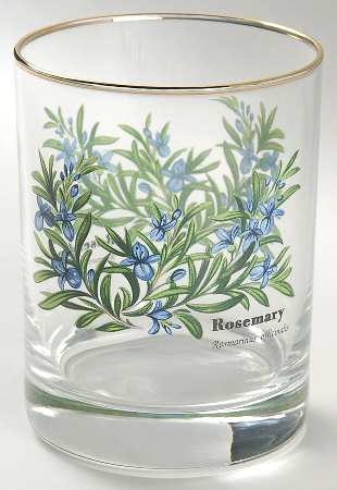 Worcester Herbs (Green Trim) 12 Oz Glassware Double Old Fashioned