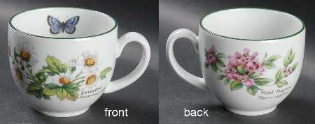 Worcester Herbs (Green Trim) Flat Cup