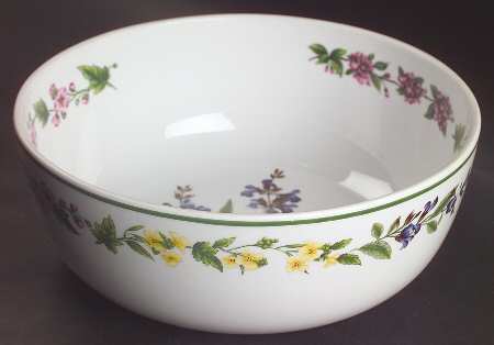 Worcester Herbs (Green Trim) 10" Large Salad Serving Bowl