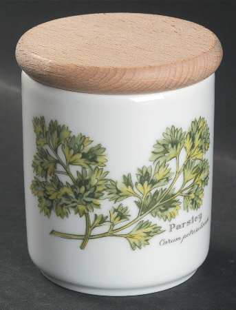 Worcester Herbs (Green Trim) Herb Jar & Lid