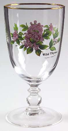Worcester Herbs (Green Trim) 14 Oz Glassware Goblet