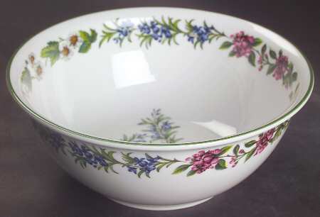 Worcester Herbs (Green Trim) 8" Round Vegetable Bowl