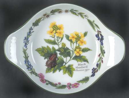 Worcester Herbs (Green Trim) Eared Round Dish