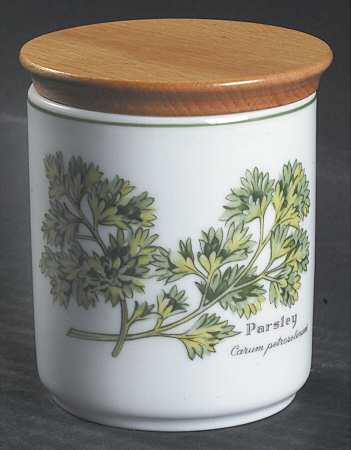 Worcester Herbs (Green Trim) Herb Jar & Lid