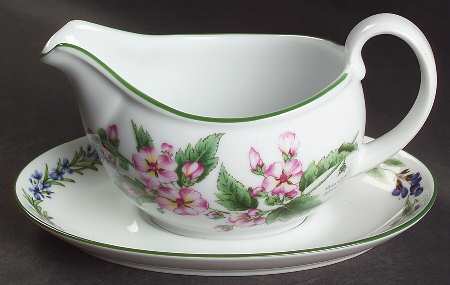 Worcester Herbs (Green Trim) Gravy Boat & Underplate