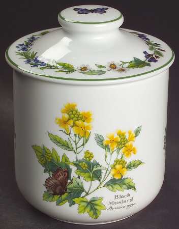 Worcester Herbs (Green Trim) Small Canister & Lid