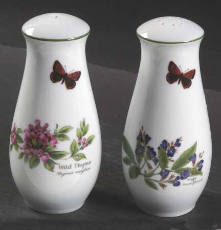 Worcester Herbs (Green Trim) Oversized Salt & Pepper Set