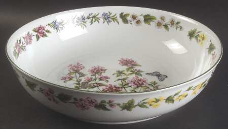 Worcester Herbs (Green Trim) 12" Large Salad Serving Bowl