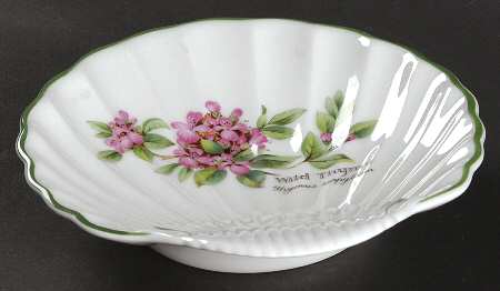 Worcester Herbs (Green Trim) Small Shell Shaped Dish