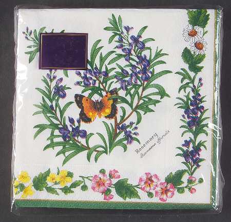 Worcester Herbs (Green Trim) Package of Paper Beverage Napkins