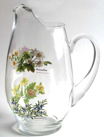 Worcester Herbs (Green Trim) 72 Oz Glassware Pitcher