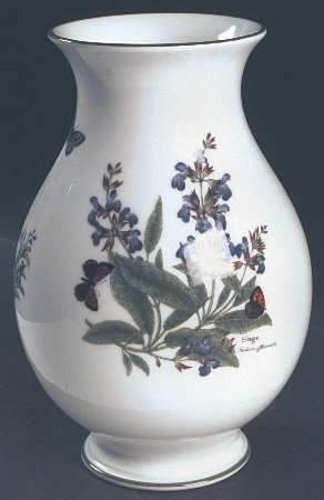 Worcester Herbs (Green Trim) 8" Vase