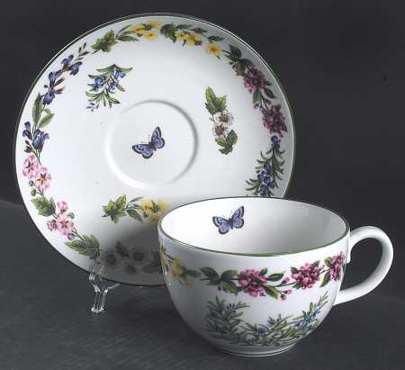 Worcester Herbs (Green Trim) Jumbo Cup & Saucer Set
