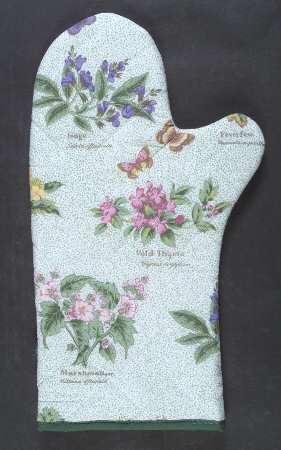 Worcester Herbs (Green Trim) Cloth Oven Mitt