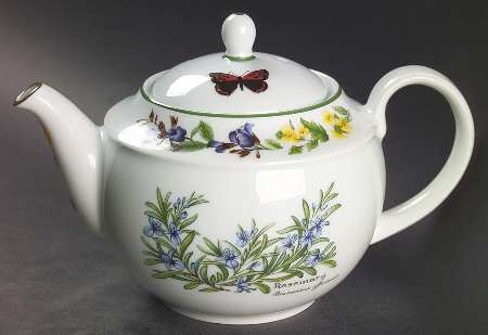 Worcester Herbs (Green Trim) Mini Teapot & Lid