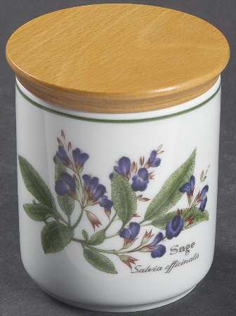 Worcester Herbs (Green Trim) Herb Jar & Lid