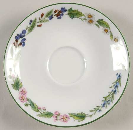 Worcester Herbs (Green Trim) Saucer for Flat Cup