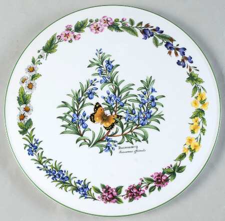 Worcester Herbs (Green Trim) Cake Plate