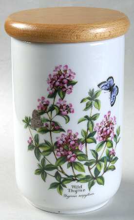 Worcester Herbs (Green Trim) 6" Storage Jar & Lid