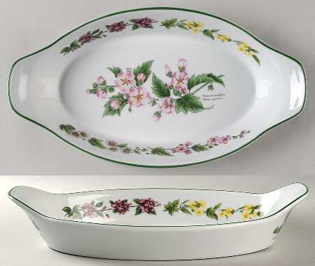Worcester Herbs (Green Trim) Oval Fish Dish