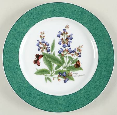 Worcester Herbs (Green Trim) Accent Dinner Plate