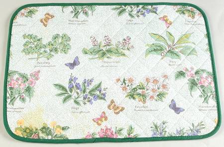 Worcester Herbs (Green Trim) Cloth Placemat