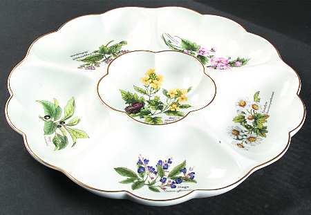 Worcester Herbs (Gold Trim) 1-Piece Crudite