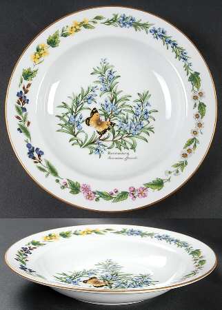 Worcester Herbs (Gold Trim) Large Rim Soup Bowl