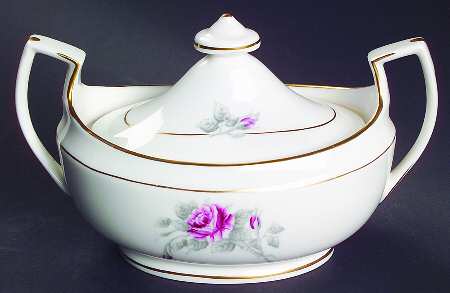 Worcester Rose (Dark Pink Rose) Sugar Bowl & Lid