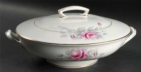 Worcester Rose (Dark Pink Rose) Round Covered Vegetable