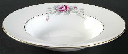 Worcester Rose (Dark Pink Rose) Rim Soup Bowl