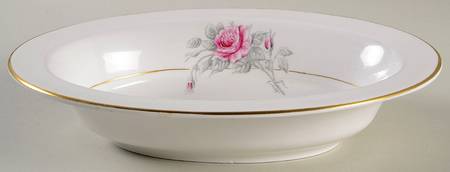 Worcester Rose (Dark Pink Rose) 10" Oval Vegetable Bowl