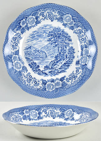 Lochs of Scotland Blue Coupe Soup Bowl