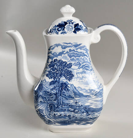 Lochs of Scotland Blue Coffee Pot & Lid