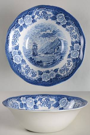 Lochs of Scotland Blue 8" Round Vegetable Bowl