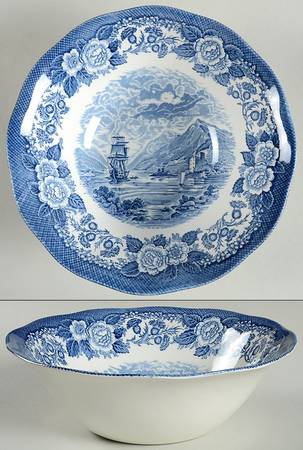 Lochs of Scotland Blue 8" Round Vegetable Bowl