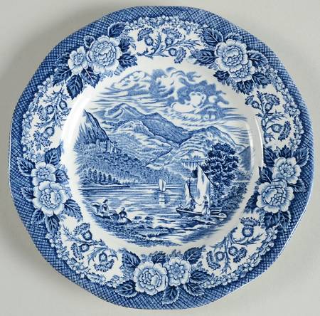 Lochs of Scotland Blue Dessert/Pie Plate