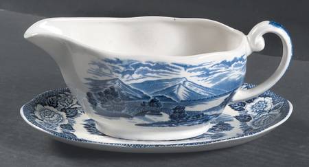 Lochs of Scotland Blue Gravy Boat & Underplate