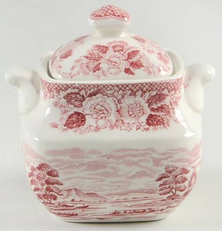 Lochs of Scotland Red Mini Sugar Bowl & Lid