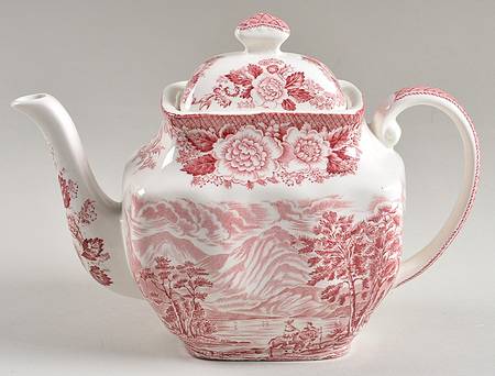 Lochs of Scotland Red Teapot & Lid