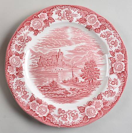 Lochs of Scotland Red Service Plate (Charger)