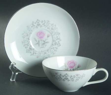 Bridal Rose Flat Cup & Saucer Set